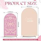 2 Pcs Cielito Lindo Arch Cover, Pink, 6ft 7.2ft in 2.6 x 6 ft and 4 x 7.2 ft in Dusty Pink, alternate view 2
