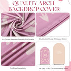 2 Pcs Cielito Lindo Arch Cover, Pink, 6ft 7.2ft in 2.6 x 6 ft and 4 x 7.2 ft in Dusty Pink, alternate view 5