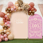2 Pcs Cielito Lindo Arch Cover, Pink, 6ft 7.2ft in 2.6 x 6 ft and 4 x 7.2 ft in Dusty Pink, alternate view 6