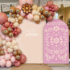 2 Pcs Cielito Lindo Arch Cover, Pink, 6ft 7.2ft in 2.6 x 6 ft and 4 x 7.2 ft in Dusty Pink, alternate view 7