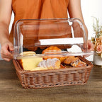 2 Pcs Clear Chafing Dish Covers Full Size Plastic Roll Top Chafing Dish Lid in clear, alternate view 6
