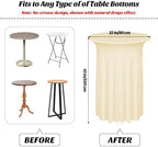 2 Pcs Cocktail Table Skirt 32x43 Spandex Table Cover, Champagne in Champagne, alternate view 3