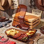 2 Pcs Cowboy Boot Serving Trays Western Theme Party Decorations Brown Plastic Boot Shaped Plates Dessert Platter, alternate