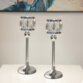 2 Pcs Crystal Bowl Tealight Candelabra Votive Candle Stand, Wedding centerpieces for Tables Crystal Candlestick