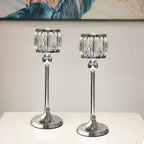 2 Pcs Crystal Bowl Tealight Candelabra Votive Candle Stand, Wedding centerpieces for Tables Crystal Candlestick