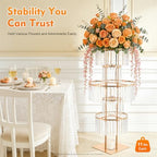 2 PCS Crystal Flower Stand 43" H 5-Tier Wedding Chandelier Centerpiece Gold in Gold, alternate view 6