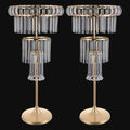 2 Pcs Crystal Flower Stand Wedding Centerpieces for Tables, 32in/82cm Height Flower Arrangement Holders Metal