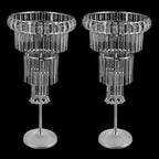 2 Pcs Crystal Flower Stand Wedding Centerpieces for Tables, 32in/82cm Height Flower Arrangement Holders Metal