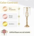 2 Pcs Crystal Flower Stand Wedding Centerpieces for Tables,55cm Tall Elegant Metal Flower Arrangement Stand, alternate view 5