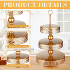 2 Pcs Cupcake 3 Tiered Metal Dessert Stand Round Cupcake Tower Cake Holder Stand Tiered Serving Tray for Wedding, alternate