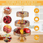 2 Pcs Cupcake 3 Tiered Metal Dessert Stand Round Cupcake Tower Cake Holder Stand Tiered Serving Tray for Wedding, alternate