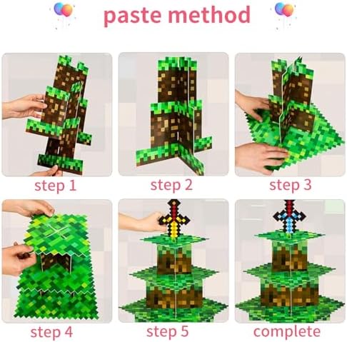 2 Pcs Cupcake Stand, Large 3-Tier Cupcake Holder Set, Anime Birthday Party Supplies for Wedding Birthday Party, alternate