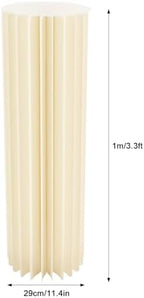 2 Pcs Cylinder Flowers Stands, Foldable Cardboard Centerpiece Display, Paper Pillars Pedestal Stand, White, alternate view 2