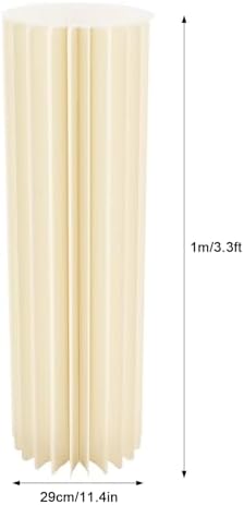 2 Pcs Cylinder Flowers Stands, Foldable Cardboard Centerpiece Display, Paper Pillars Pedestal Stand, White, alternate view 2