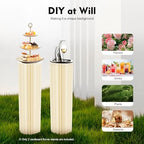 2 Pcs Cylinder Flowers Stands, Foldable Cardboard Centerpiece Display, Paper Pillars Pedestal Stand, White, alternate view 5