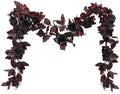 2 Pcs Dark Red Artificial Garland, Roses Flower Garland
