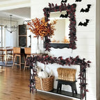 2 Pcs Dark Red Artificial Garland, Roses Flower Garland, alternate view 2