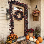 2 Pcs Dark Red Artificial Garland, Roses Flower Garland, alternate view 6
