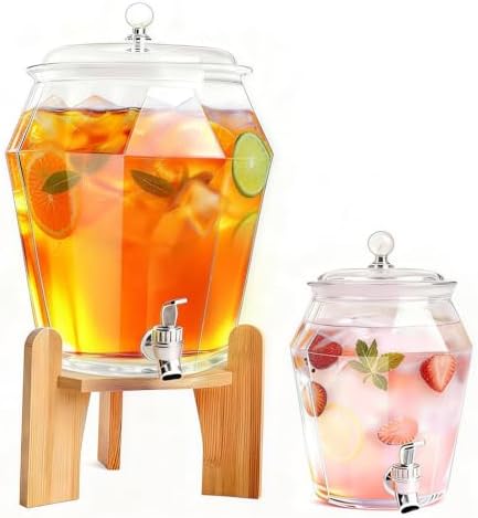 2 PCS Drink Dispenser Set, (1.85 & 0.69 Gal) 2.5 Gallon Capacity