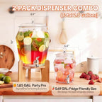 2 PCS Drink Dispenser Set, (1.85 & 0.69 Gal) 2.5 Gallon Capacity, alternate view 3