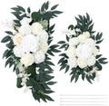 2 PCS Dusty Blue Wedding Arch Flower Swags, 23.6 & 15.7 inch Artificial Floral Decor for Welcome Sign, White