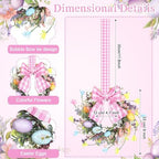 2 Pcs Easter Cabinet Wreath 9" Small Wreaths for Door, alternate view 3