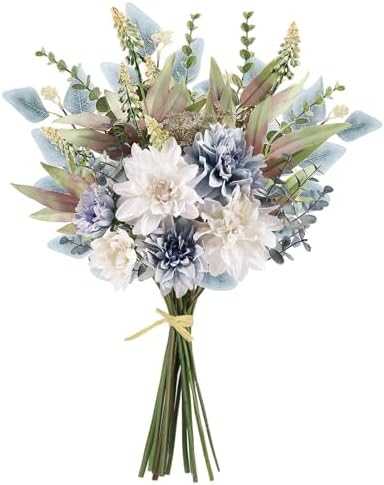 2 Pcs Fake Artificial Flowers Bouquet for Decoration, Silk Flower Arrangements Faux Flowers Plant Wedding Bride