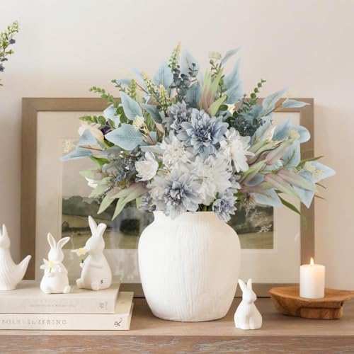 2 Pcs Fake Artificial Flowers Bouquet for Decoration, Silk Flower Arrangements Faux Flowers Plant Wedding Bride, alternate