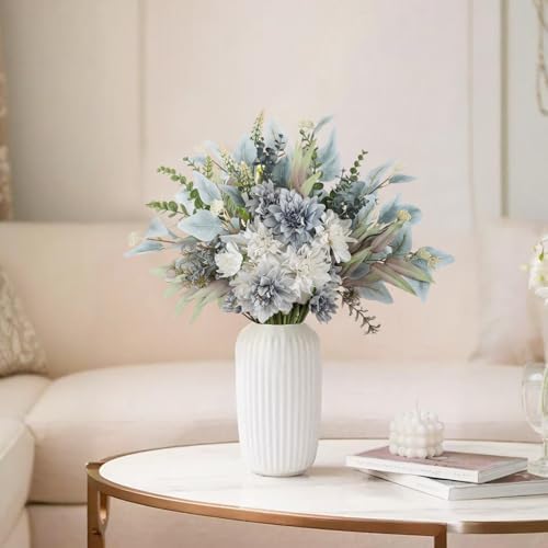 2 Pcs Fake Artificial Flowers Bouquet for Decoration, Silk Flower Arrangements Faux Flowers Plant Wedding Bride, alternate
