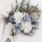 2 Pcs Fake Artificial Flowers Bouquet for Decoration, Silk Flower Arrangements Faux Flowers Plant Wedding Bride, alternate