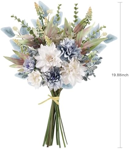 2 Pcs Fake Artificial Flowers Bouquet for Decoration, Silk Flower Arrangements Faux Flowers Plant Wedding Bride, alternate