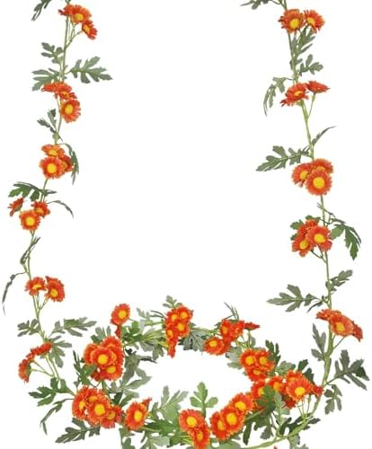 2 Pcs Fall Flower Garland Artificial Daisy Flower Garlands for Decoration