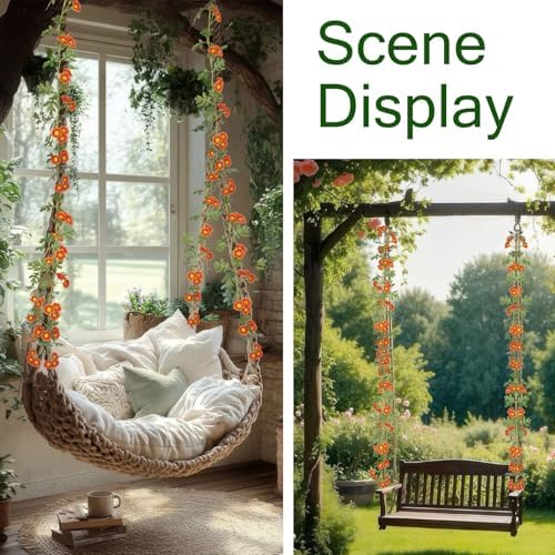 2 Pcs Fall Flower Garland Artificial Daisy Flower Garlands for Decoration, alternate view 5