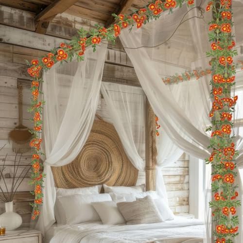2 Pcs Fall Flower Garland Artificial Daisy Flower Garlands for Decoration, alternate view 6