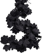 2 Pcs Fall Maple Leaf Garland Hanging Black Decor Fall Leaves Vines in Black