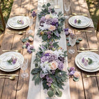 2 Pcs Fall Wedding Arch Flower Artificial Faux Floral Swag, Champagne, alternate view 2
