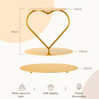 2 Pcs Gold Metal Floating Cake Stand Spacer 12 Inch Tiered Cake Stand with Heart Riser Floating Separator for, alternate view