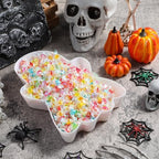 2 Pcs Halloween Candy Bowls, Plastic Ghost Shaped Tray for Party in White, Black, alternate view 5
