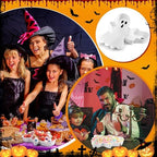 2 Pcs Halloween Candy Bowls, Plastic Ghost Shaped Tray for Party in White, Black, alternate view 6