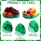 2 Pcs Hawaiian Turtle Leaf Serving Tray Plastic Tropical Plates in Green, alternate view 4