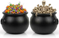 2 Pcs Large Cauldron 18in, Black Witches Cauldron Bowl for Halloween Decor