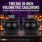 2 Pcs Large Cauldron 18in, Black Witches Cauldron Bowl for Halloween Decor, alternate view 4