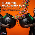 2 Pcs Large Cauldron 18in, Black Witches Cauldron Bowl for Halloween Decor, alternate view 6