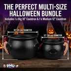 2 Pcs Large Cauldron, Black Witches Cauldron Bowl for Halloween Decor, alternate view 4