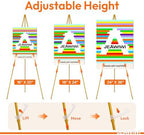 2 Pcs Lightweight Easel Stand, 66 Inch, Gold, with Portable Bags in Gold, alternate view 5