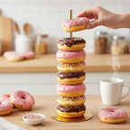 2 Pcs Metal Donut Display Stand Tower for Dessert Table, Gold in Gold, alternate view 2