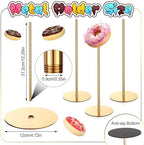 2 Pcs Metal Donut Display Stand Tower for Dessert Table, Gold in Gold, alternate view 3