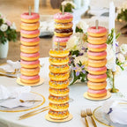 2 Pcs Metal Donut Display Stand Tower for Dessert Table, Gold in Gold, alternate view 5