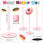 2 Pcs Metal Donut Display Stand Tower for Dessert Table, Pink in Pink, alternate view 3