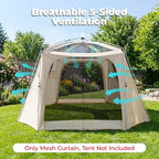 2 Pcs Mosquito Net Curtains, Customized Mesh Curtain for Instant Gazebo, Anti-Bugs, Breathable, Viewing, Buckle, alternate